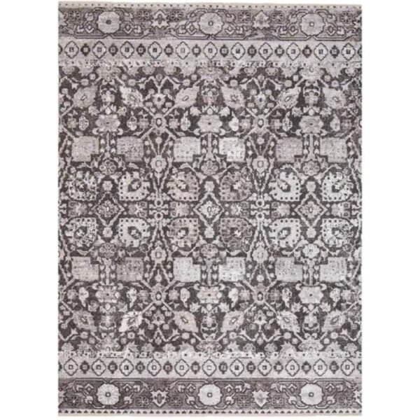 Shaded tribal rug in warm grey palette