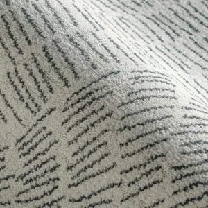 Folded rug with drawn line art