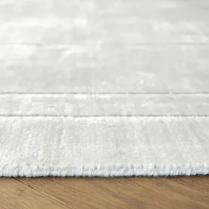 Geometric Textured White Round Rug image 2