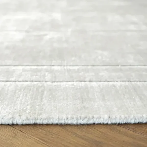 Geometric Textured White Round Rug image 2