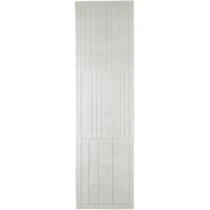 Geometric Textured White Runner Rugs - Image 2