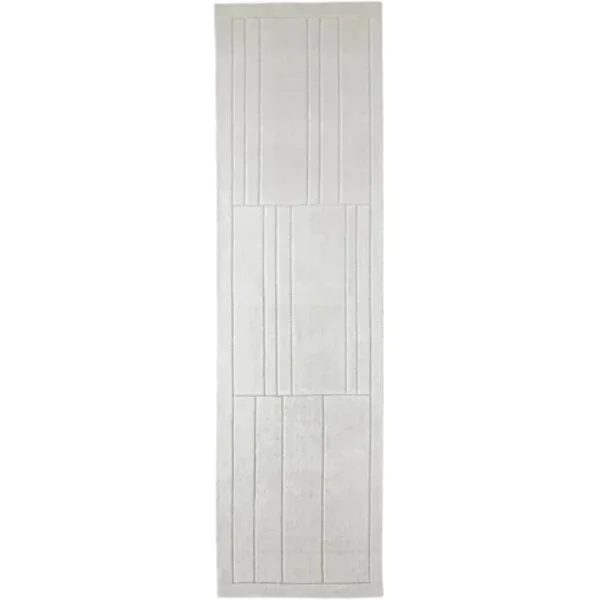 Geometric Textured White Runner Rugs - Image 2