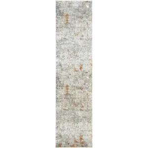 Gold And Grey Abstract Runner Rug image 2