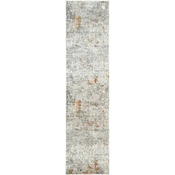 Gold And Grey Abstract Runner Rug image 2