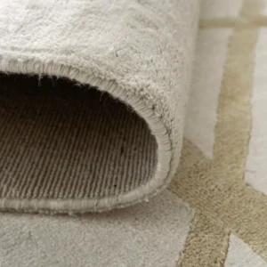 Gold Crossed Lines Round Rugs - Image 3