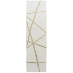 Gold Crossed Lines Runner Rug - Image 3