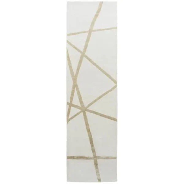 Gold Crossed Lines Runner Rug - Image 3
