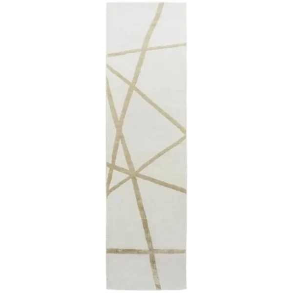 Gold Crossed Lines Runner Rugs image 2