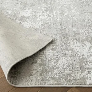 Rug with grey abstract distressed design
