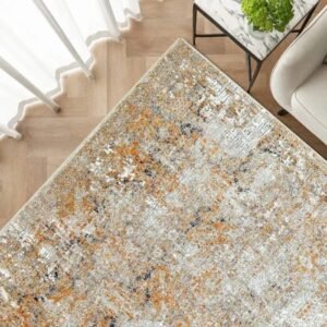 Abstract Rust And Grey Rugs - Image 4