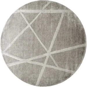 Grey Crossed Lines Round Rug image 2