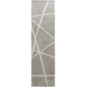 Grey Crossed Lines Runner Rug - Image 3