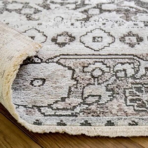 Grey tribal rug with shaded design