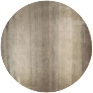 Grey and Beige Solid Shaded Ombré Designed Round Rug image 2