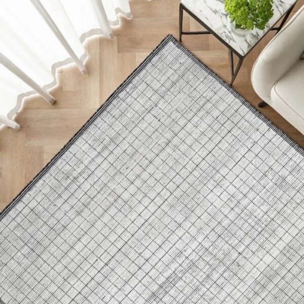 Black And White Grid Rugs - Image 4
