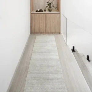 Highly Textured Surface Grey Runner Rugs