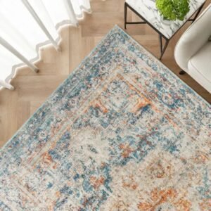 Intricate medallion rug texture