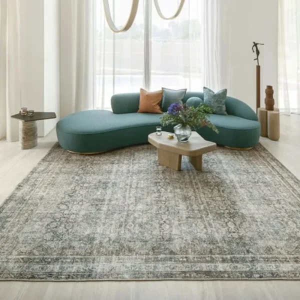 Traditional rug with intricate border pattern