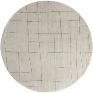 Irregular Line-drawn Patterned Round Rug image 2