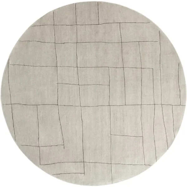 Irregular Line-drawn Patterned Round Rug image 2