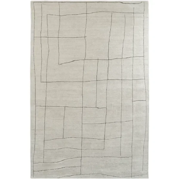 Folded Irregular Line-drawn Rug showing thickness