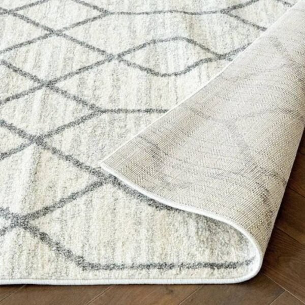 Ivory Grey Intertwined Patterned Rugs