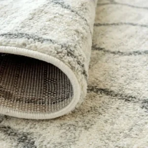 Ivory Grey Intertwined Patterned Rugs image 4