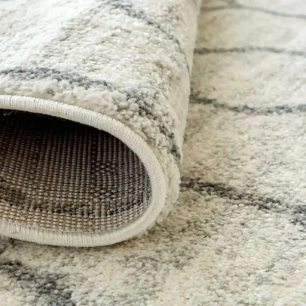 Ivory Grey Intertwined Patterned Rugs image 4