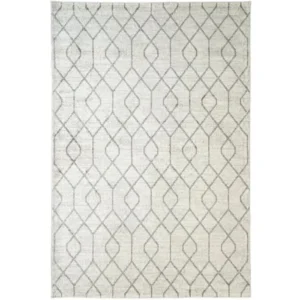 Ivory Grey Intertwined Patterned Rugs image 5