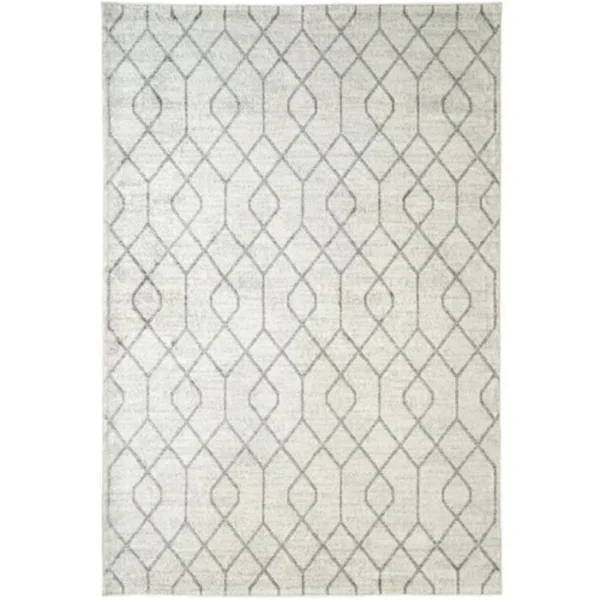 Ivory Grey Intertwined Patterned Rugs image 5