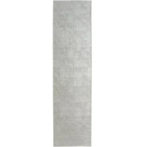 Ivory Grey Luxe Block Runner Rugs image 2