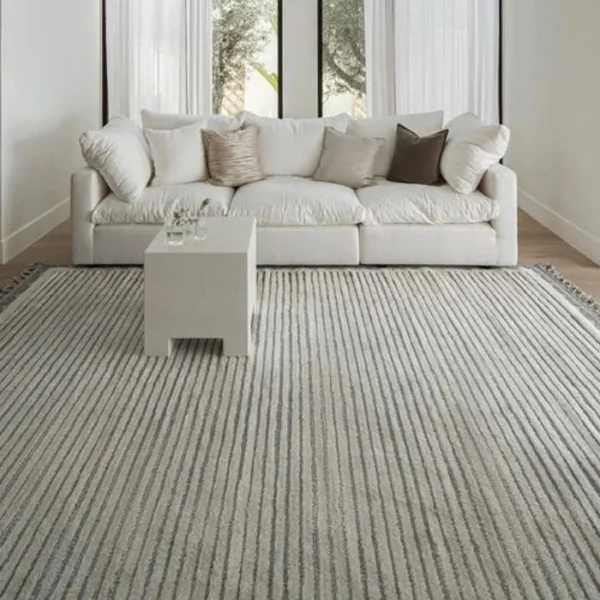 Rug featuring ivory and zigzag stripes