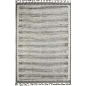 Modern Ivory Striped Rug