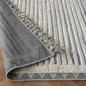 Ivory Zigzag Runner Rug – Bold Striped Design