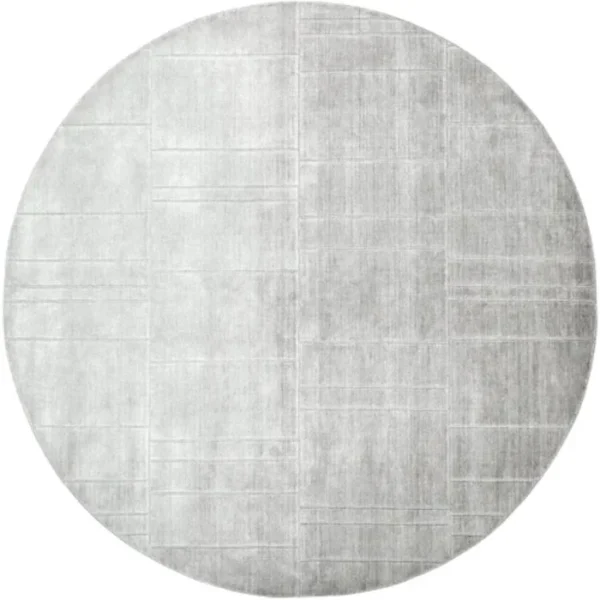 Light Grey Line Pattern Round Rugs - Image 3