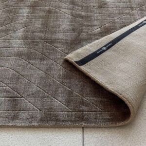 Line Patterned Taupe Runner Rugs image 3