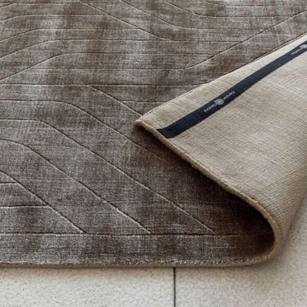 Line Patterned Taupe Runner Rugs image 3