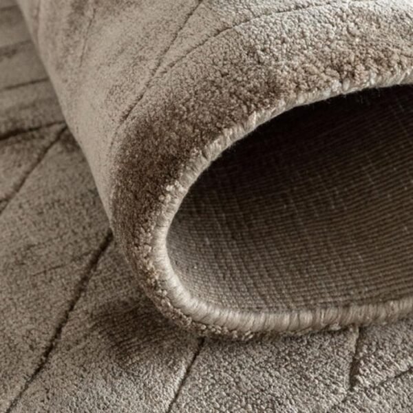 Line Patterned Taupe Runner Rugs image 4