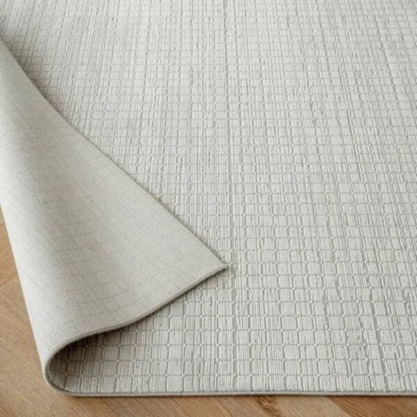 Modernist rug with clean luxe grid lines