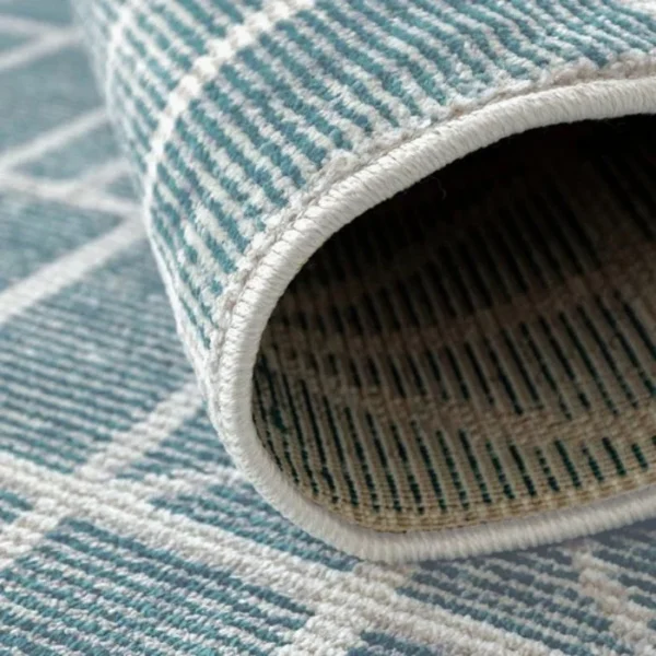 Matte Textured Outdoor Turquoise Rugs image 4