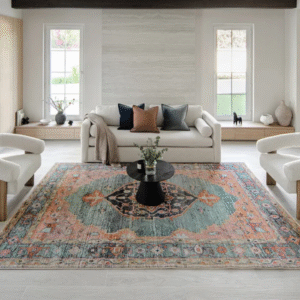 Rug in vintage-style living room