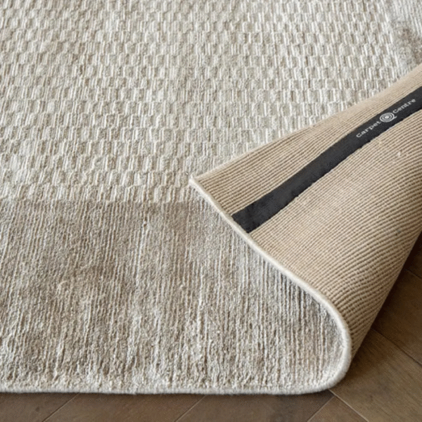 Mesh Patterned Taupe Rug close-up texture