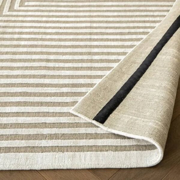 3D lines textured area rug