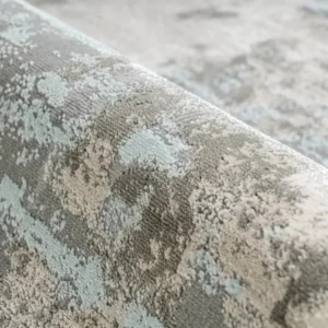 Modern blue grey abstract rug