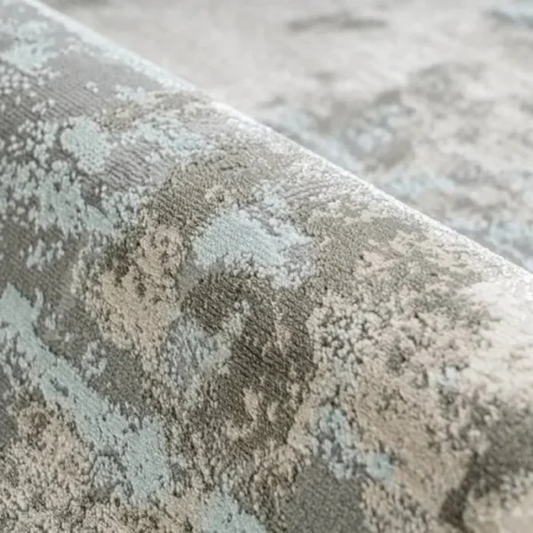 Modern blue grey abstract rug