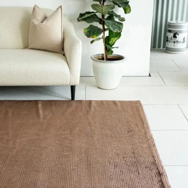 Modern brown striped rug