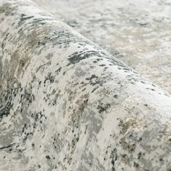 Modern Brown and Teal Distressed Round Rugs image 3