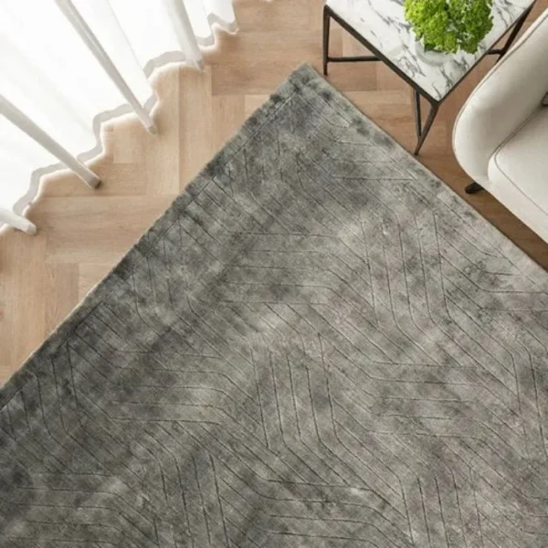 Modern carved plaited lines rug