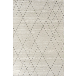 Charcoal striped ivory geometric rug