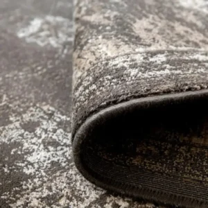 modern distressed brown area rug